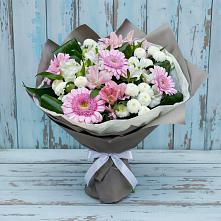Букет цветов из:  Герберы, Альстромерии и Хризантемы в Троицком