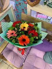 Букет цветов из:  Герберы, Хризантемы и Альстромерии #REPLACE_PRED# Троицком