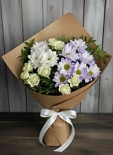 Букет цветов из:  Хризантемы и Розы в Троицком