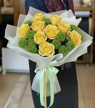 Букет цветов из:  Хризантемы и Розы #REPLACE_PRED# Троицком