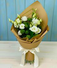 Букет цветов из:  Хризантемы и Лизиантусы #REPLACE_PRED# Троицком