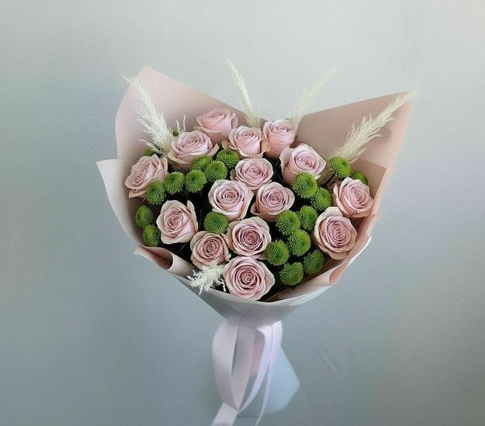 Букет цветов из: Розы и Хризантемы в Троицком