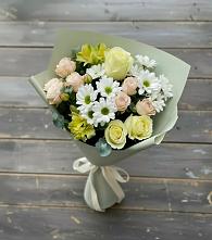 Букет цветов из:  Альстромерии, Розы и Хризантемы в Троицком