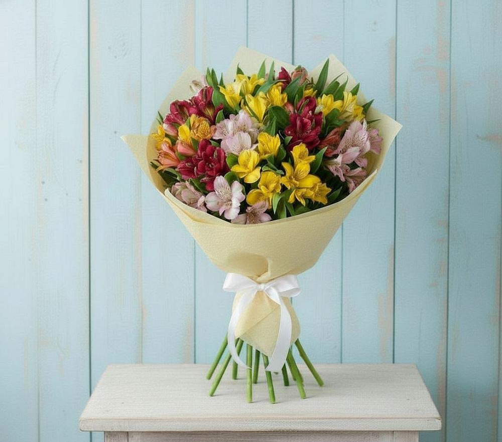 Букет цветов из: Альстромерии в Троицком