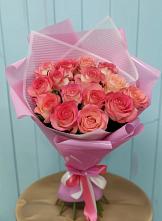 Букет 15 Розовых роз Равель в Троицком
